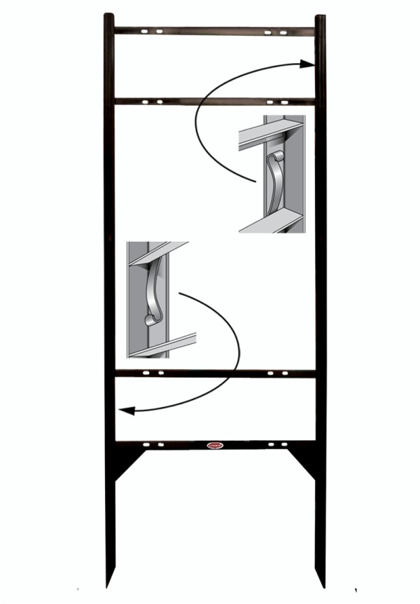 Keller Williams real estate angle iron sign frame with two rider inserts, 24"h x 18"w - Black