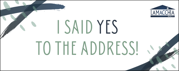 Lamacchia Agents I Said Yes to the Addess Hanging Sign Riders, 12"h x 30"w, 3mm Aluminum Composite