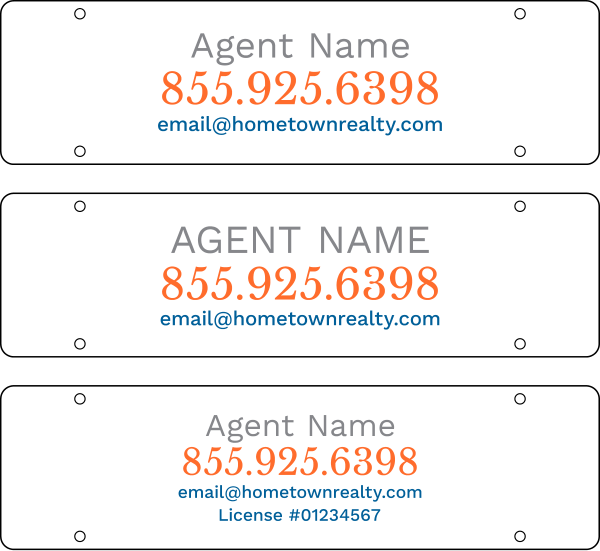 Reflective Agent Sign Rider, 6"H X 22"W, 3mm Aluminum Composite