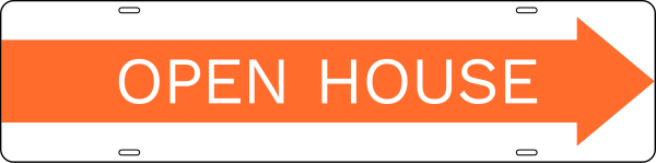 NextHome Open House Reflective Message Sign Rider, 6"h x 24"w, Steel
