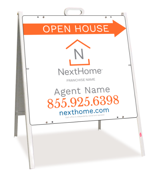 Open House A-Frame And Sign Panel Unit, 24"H X 24"W, Pvc