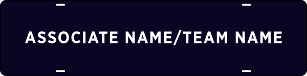 Associate Or Team Name Rider, 6"H X 24"W, Steel