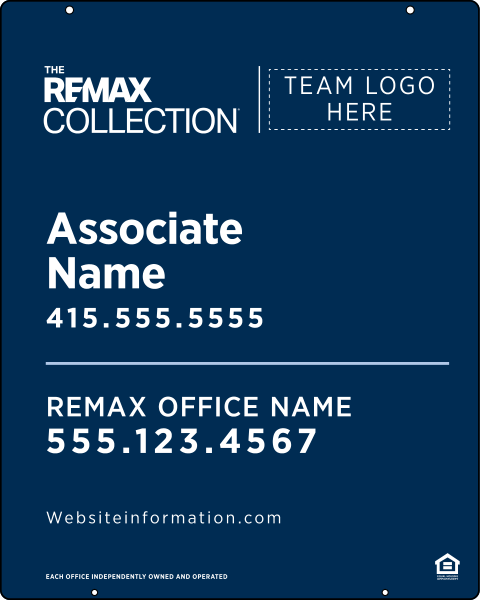 Collection Associate Name W/ Logo Hanging Sign Panel,  30"H X 24"W, Steel