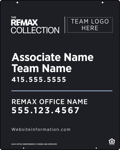 Collection Associate Name W/ Team Name & Logo Hanging Sign Panel,  30"H X 24"W, Steel