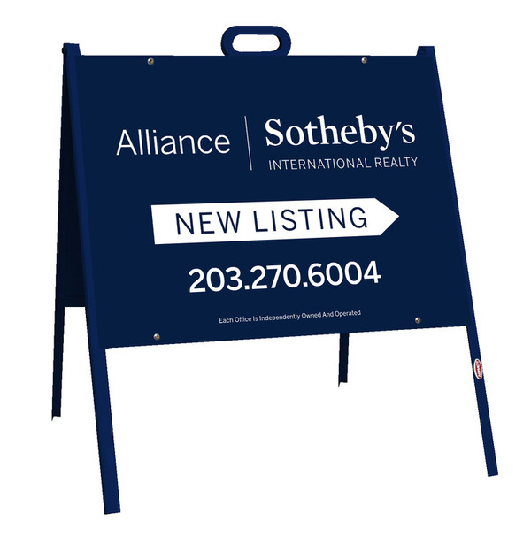 Angle Iron A-Frame And New Listing Sign Panel Unit, 18"H X 24"W, Steel