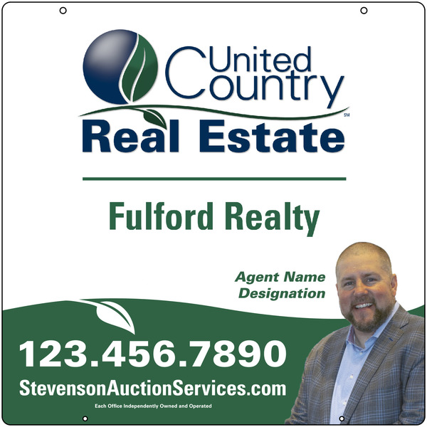 United Country Real Estate Hanging Photo Sign Panel, 24"h x 24"w, Steel