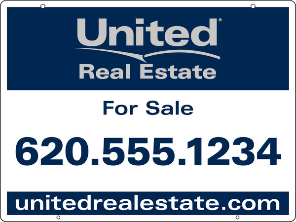Real Estate Reflective Hanging Sign Panel, 24GA Steel 18"H X 24"W