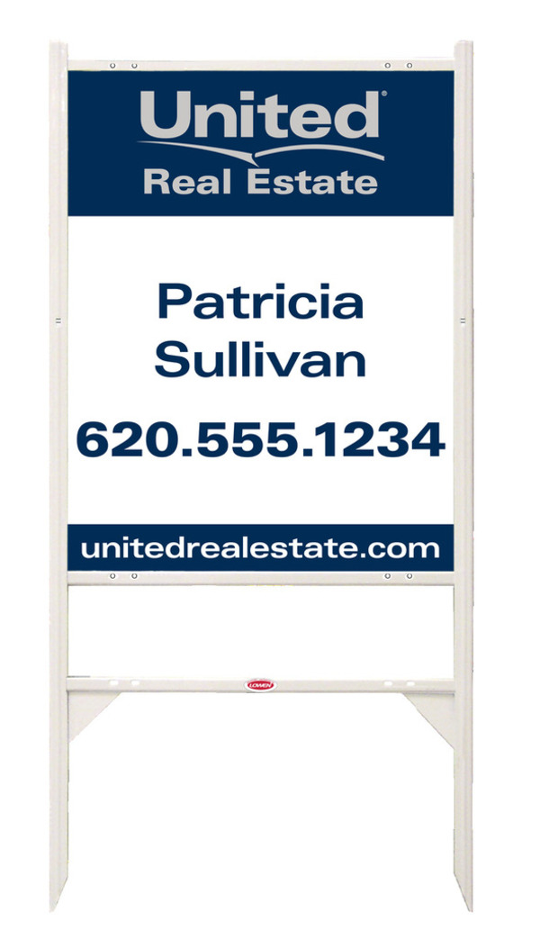 Angle Iron Frame And Agent Sign Panel Unit, 30"H X 24"W, Steel
