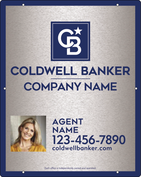 Agent Photo Hanging Sign Panel, 30h x 24w, 3MM Brushed Aluminum Composite