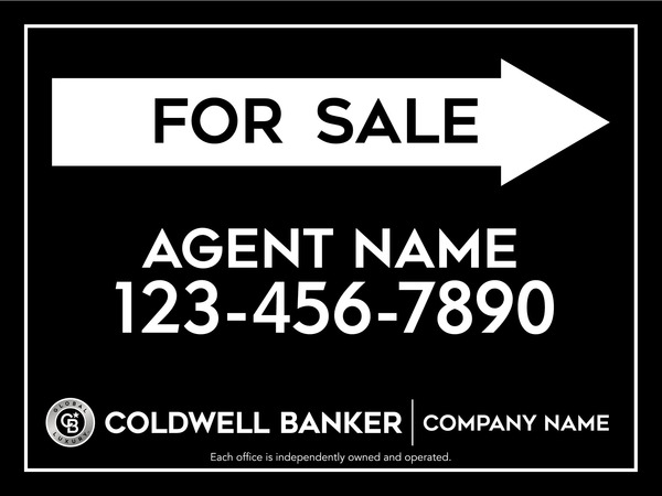 Directional Agent For Sale Sign Panel, 18h x 24w, 4mm Corrugated