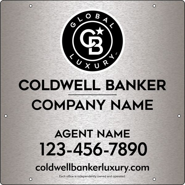Agent Hanging Sign Panel, 24h x 24w, 3MM Brushed Aluminum Composite