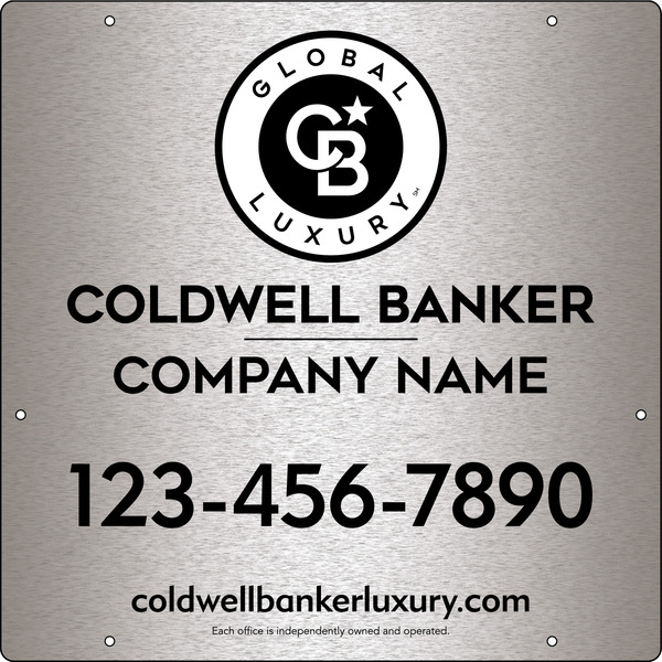 Office Hanging Sign Panel, 24h x 24w, 3MM Brushed Aluminum Composite