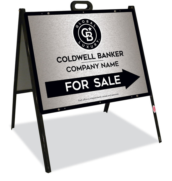 A-Frame and Office For Sale Sign Panel Unit, 18h x 24w, Brushed Aluminum Composite