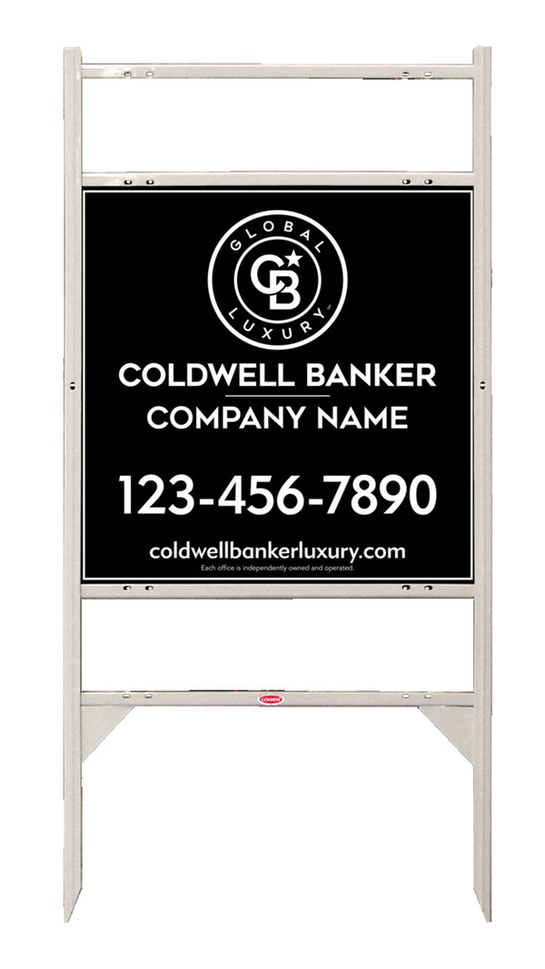 Angle Iron Frame w 2 Rider Inserts and Office Sign Panel Unit, 24h x 24w, 3MM Aluminum Composite
