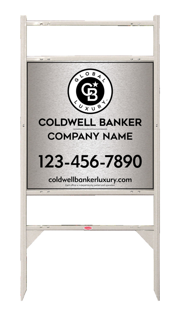 Angle Iron Frame w 2 Rider Inserts and Office Sign Panel Unit, 24h x 24w, Brushed Aluminum Composite