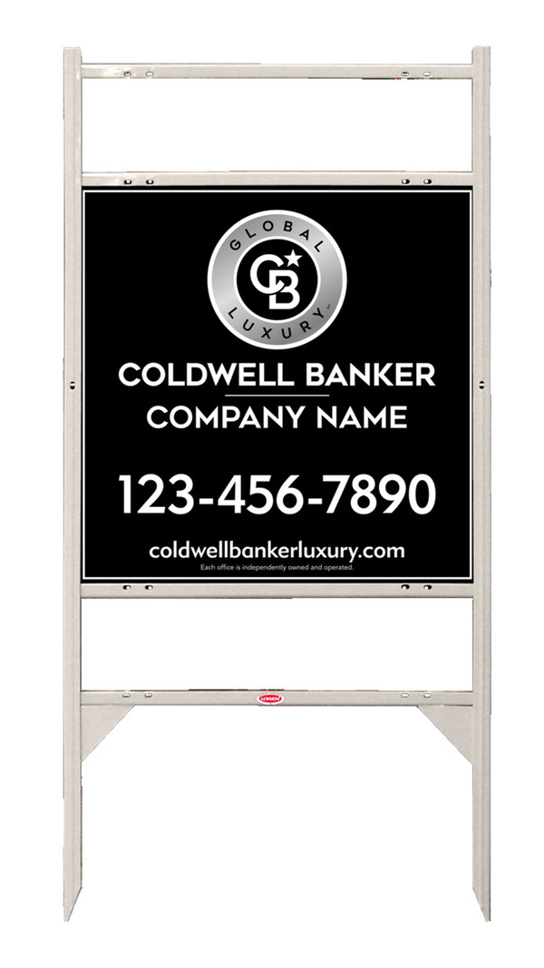 Angle Iron Frame w 2 Rider Inserts and Office Sign Panel Unit, 24h x 24w, 3MM Aluminum Composite