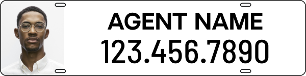 Steel Agent Name Photo Rider 6x24 Gold - Century 21 | Lowen Sign
