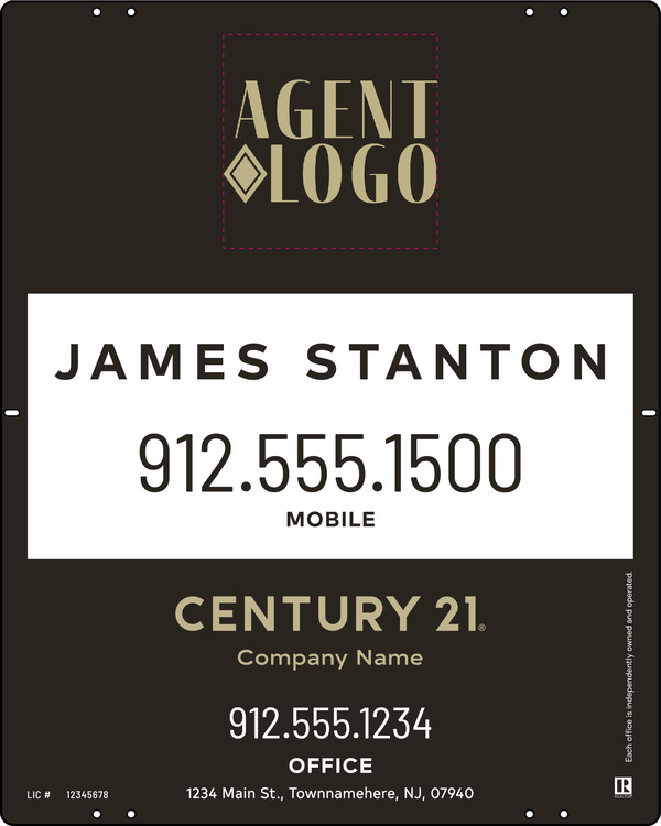 Steel Agent Logo Centric Yard Panel 30x24 - C21 | Lowen Sign