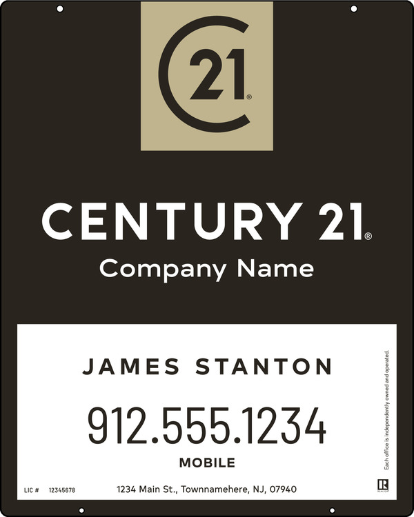 Reflective Hanging Panel 30x24 Steel Agent Distinctive - Century 21 | Lowen Sign