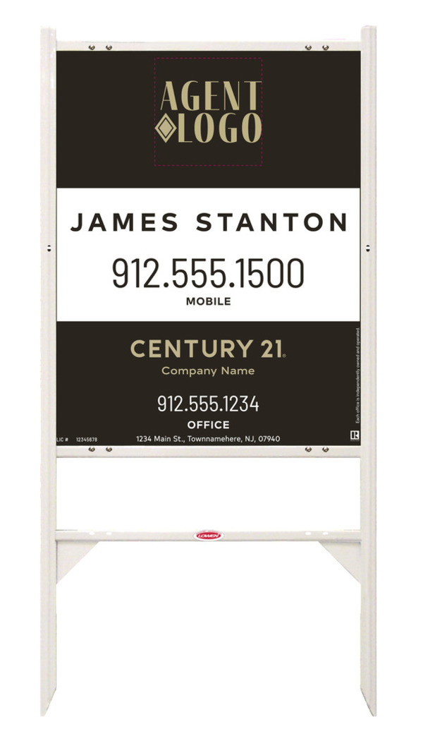Gibraltar Frame 30x24 Steel Agent Logo Centric White - Century 21 | Lowen Sign