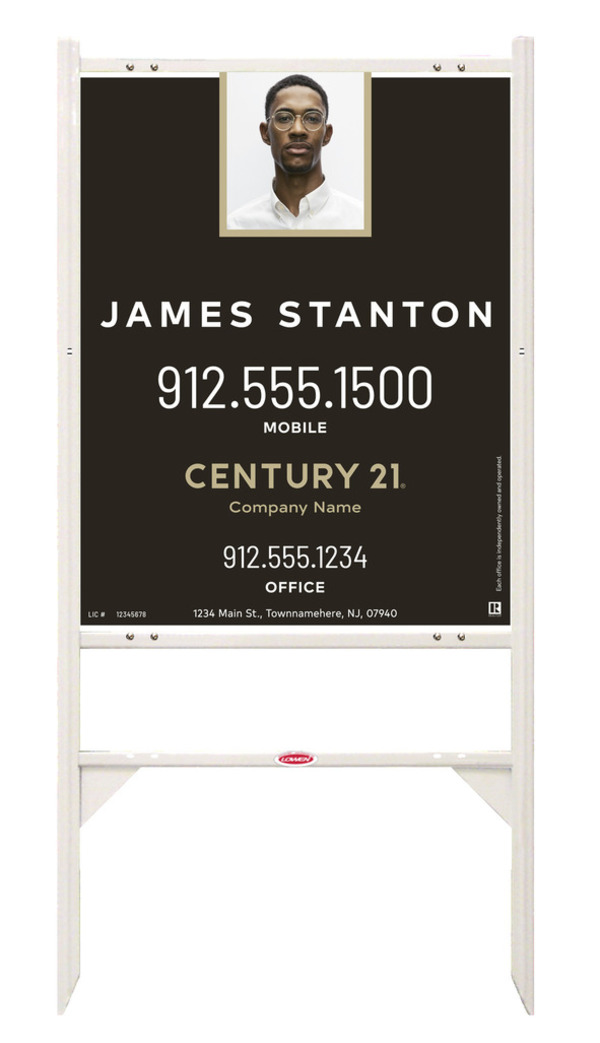 Gibraltar Frame 30x24 Steel Agent Photo Centric White - Century 21 | Lowen Sign