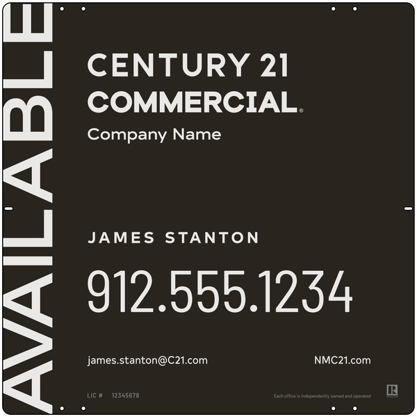 Century 21 Commercial Agent Panel 24x24 Steel - C21 | Lowen Sign