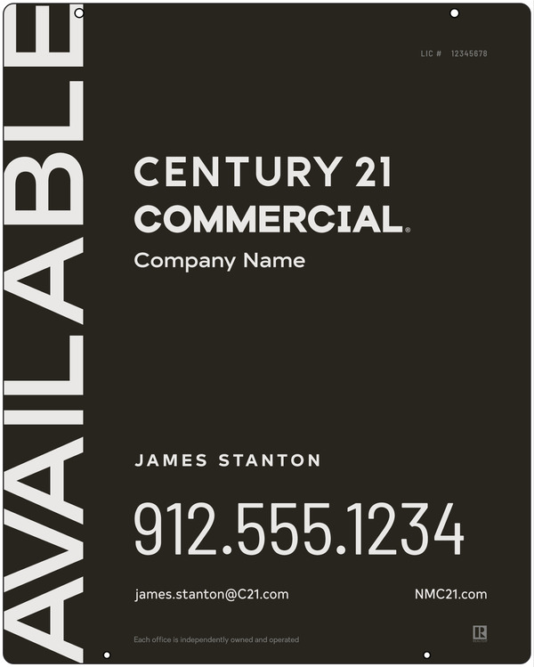 Century 21 Commercial Agent Hanging Panel 30x24 Steel - C21