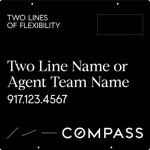 Hanging Two Line Agent Name Sign Panel, 30h x 30w, Aluminum Composite - Horizontal Logo