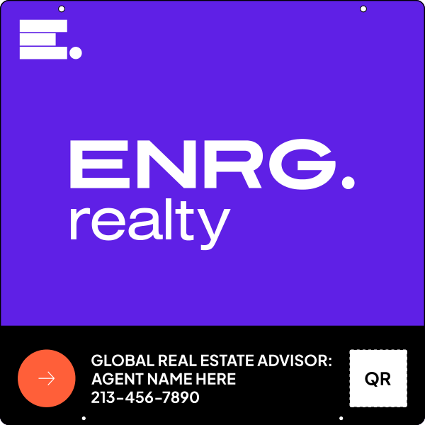 Agent Name & QR Code Hanging Sign Panel, 24h x 24w, .063 Aluminum