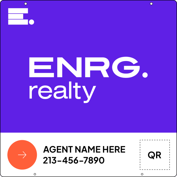 Agent Name & QR Code Hanging Sign Panel, 24h x 24w, .063 Aluminum