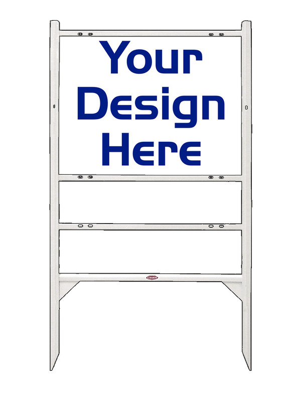 Angle Iron Frame with One Rider Insert and Sign Panel Unit, 18h x 24w, White