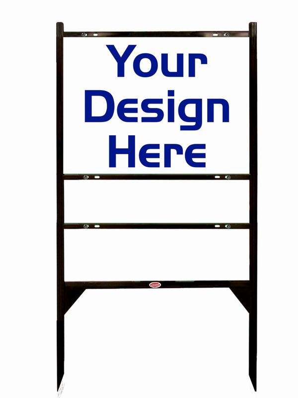 real estate Angle Iron Frame and sign panel unit for 1 rider insert, 24 GA steel 18h x 24w
