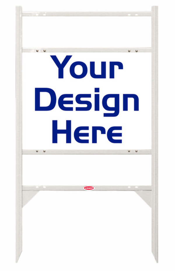 real estate angle iron frame for 2 rider inserts and sign panel unit, 24 GA steel 18h x 24w