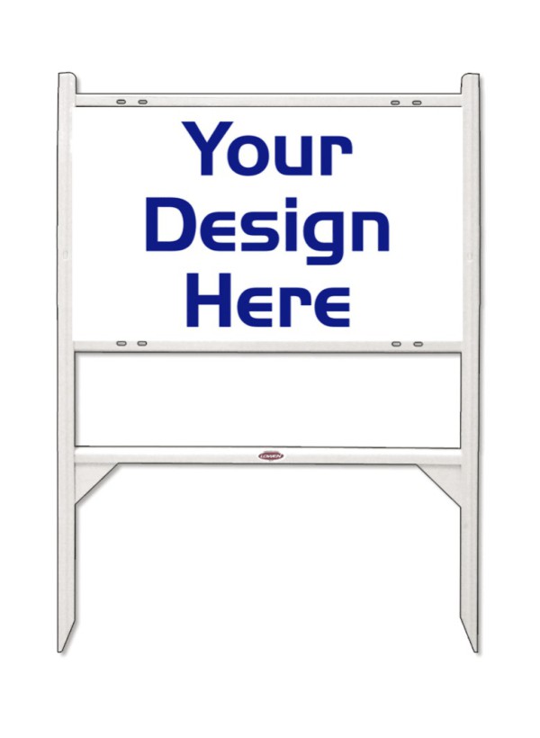 real estate Angle Iron Frame and sign panel unit with 1 Rider Spot , steel, 18h x 30w