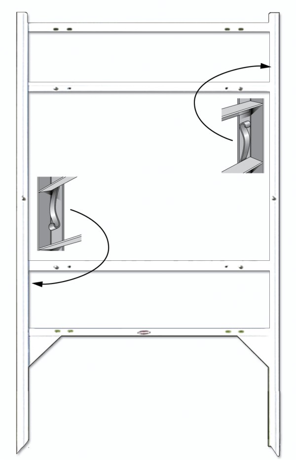 Real Estate Angle Iron Sign Frame with Two Rider Inserts,  20h x 28w - White