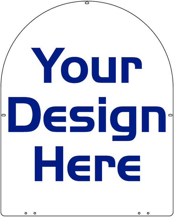 Real Estate Arc Top Sign Panel, 24 GA Steel 30h x 24w