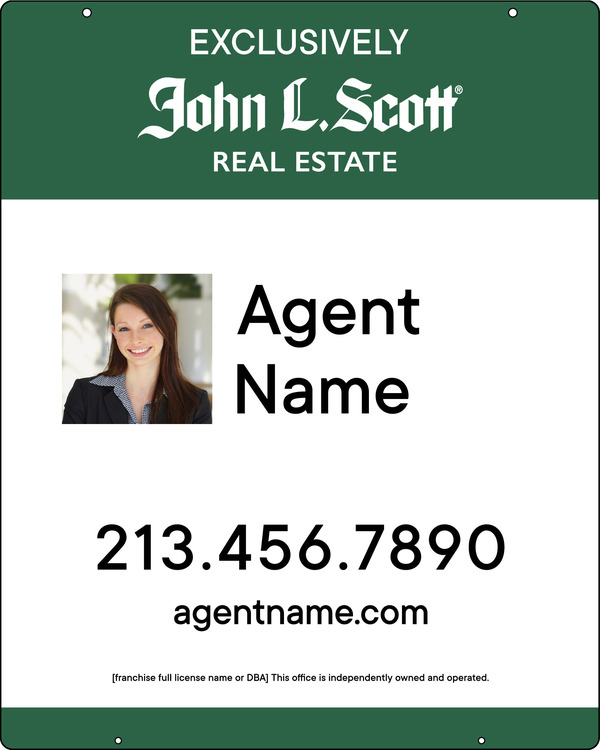 Hanging Agent Photo Sign Panel, 30h x 24w, .150 Poly