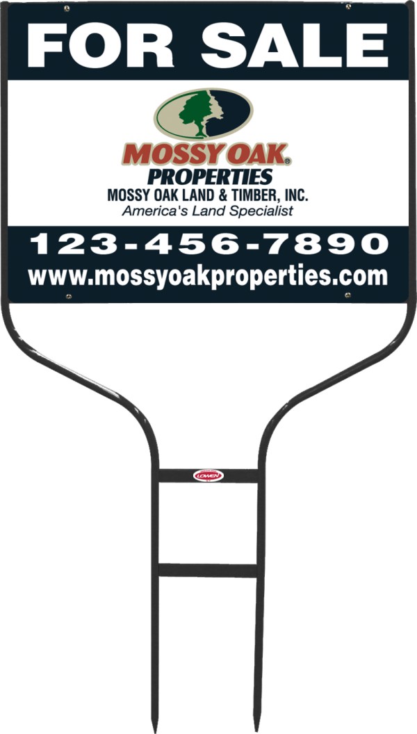 real estate round rod sign frame and sign panel unit, 24 GA steel 18h x 24w