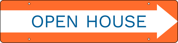 Open House Message Sign Rider, 6h x 24w, PVC