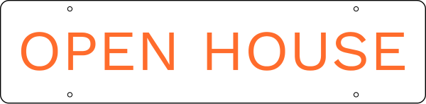 Open House Message Sign Rider, 6h x 24w, PVC