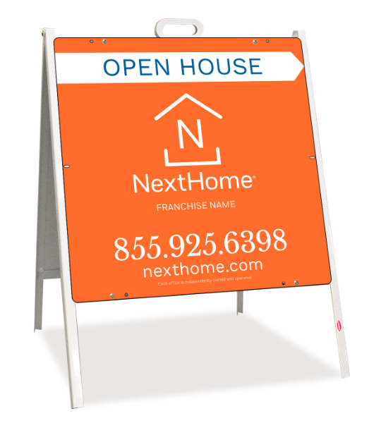 Open House Office A-Frame and Sign Panel Unit, 24h x 24w, PVC