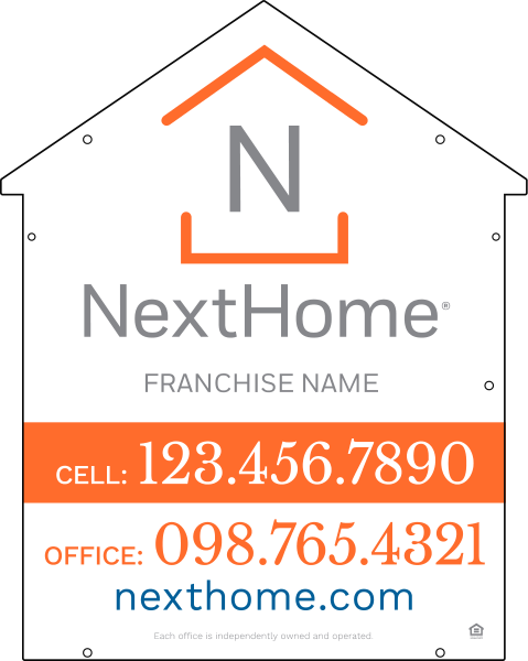 Reflective Universal House Shape Sign Panel DF, 30h x 24w, 3mm Aluminum Composite