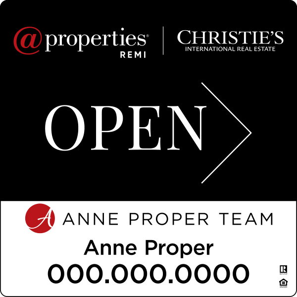 Replacement Agent Name Open w Logo Sign Panel, 20h x 20, 3MM Aluminum Composite