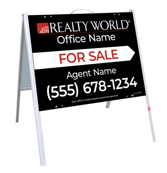 A-Frame and Agent For Sale Sign Panel Unit, 18h x 24w, .050 Poly