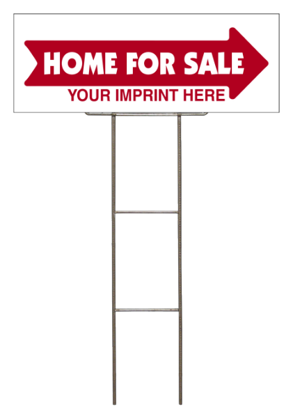 real estate home for sale wire h frame stake and panel unit, 4mm corrugated plastic 9h x 24w
