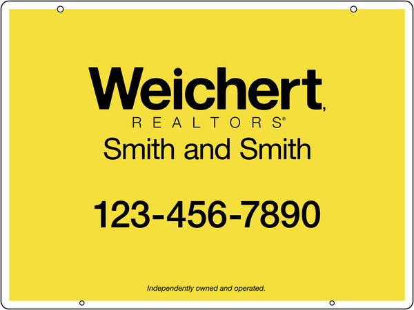 Real Estate Hanging Sign Panel with grommets,.150 Polyethylene 18h x 24w