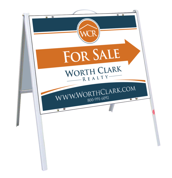 Angle Iron A-Frame and For Sale Sign Panel Unit, 18h x 24w, .050 Poly